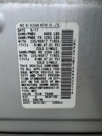 Photo 14 from auction – 2017 NISSAN ROGUE S with VIN JN8AT2MT0HW400116