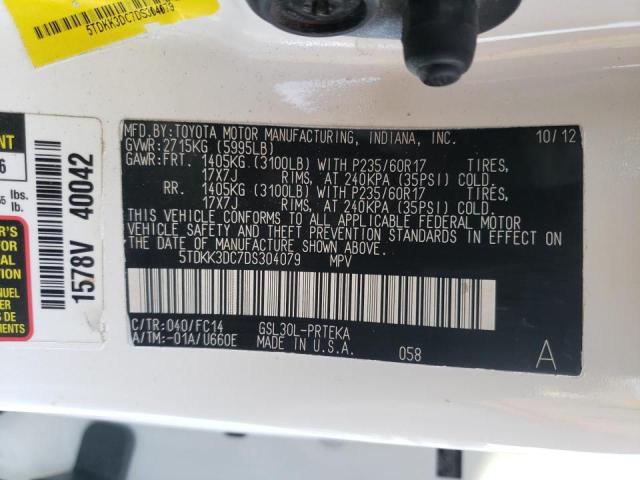 Photo 14 from auction – 2013 TOYOTA SIENNA LE with VIN 5TDKK3DC7DS304079