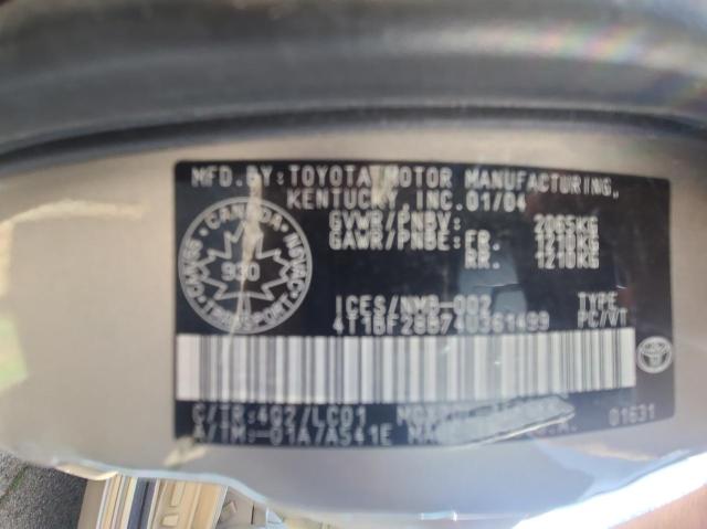 Photo 10 from auction – 2004 TOYOTA AVALON XL with VIN 4T1BF28B74U361499
