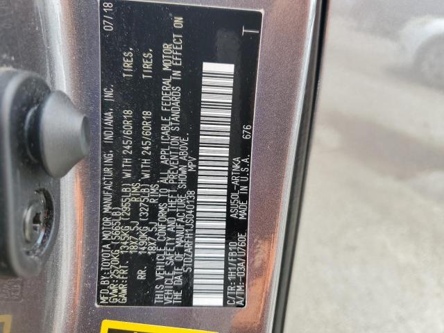 Photo 14 from auction – 2018 TOYOTA HIGHLANDER with VIN 5TDZARFH1JS040138