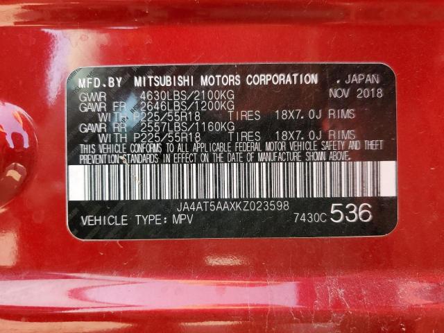Photo 14 from auction – 2019 MITSUBISHI ECLIPSE CR with VIN JA4AT5AAXKZ023598