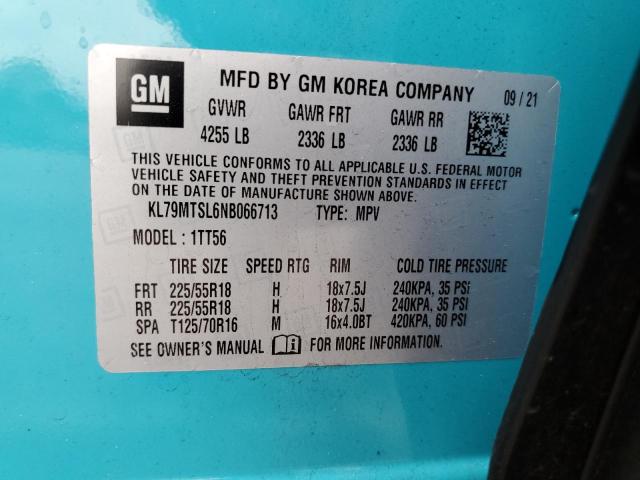 Photo 14 from auction – 2022 CHEVROLET TRAILBLAZE with VIN KL79MTSL6NB066713