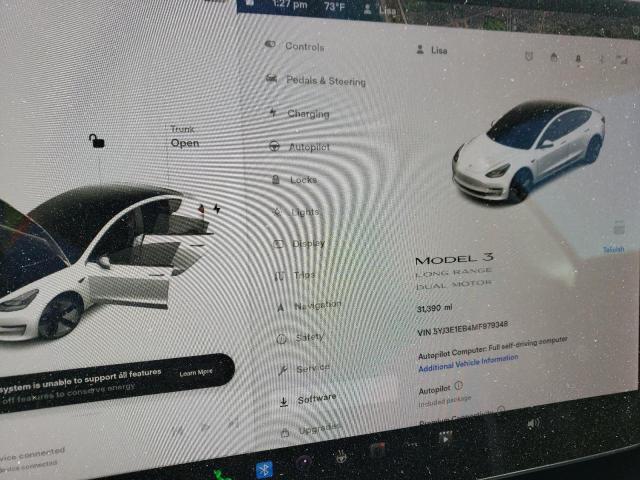 Photo 9 from auction – 2021 TESLA MODEL 3 with VIN 5YJ3E1EB4MF979348