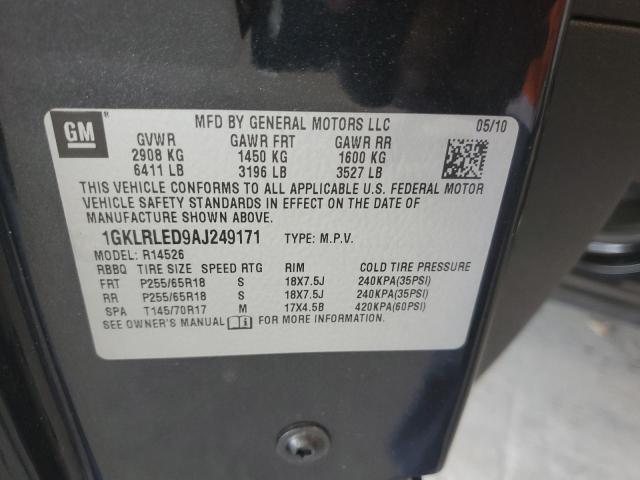 Photo 14 from auction – 2010 GMC ACADIA SLE with VIN 1GKLRLED9AJ249171