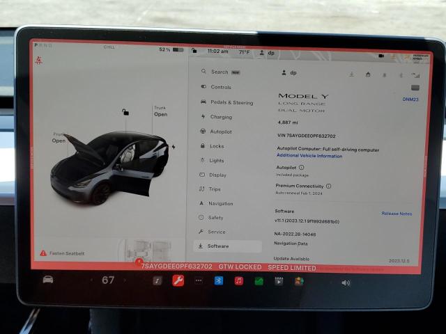 Photo 9 from auction – 2023 TESLA MODEL Y with VIN 7SAYGDEE0PF632702