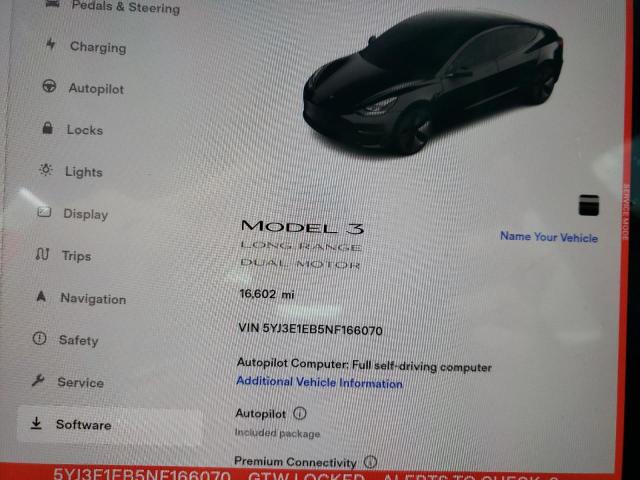 Photo 9 from auction – 2022 TESLA MODEL 3 with VIN 5YJ3E1EB5NF166070