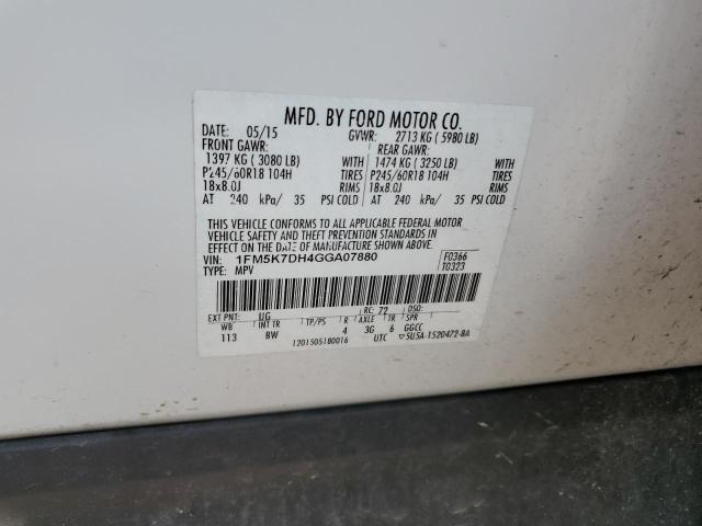 Photo 14 from auction – 2016 FORD EXPLORER X with VIN 1FM5K7DH4GGA07880