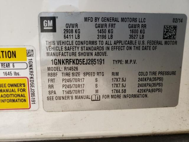 Foto 14 de la subasta – 2014 CHEVROLET TRAVERSE L con VIN 1GNKRFKD5EJ285191
