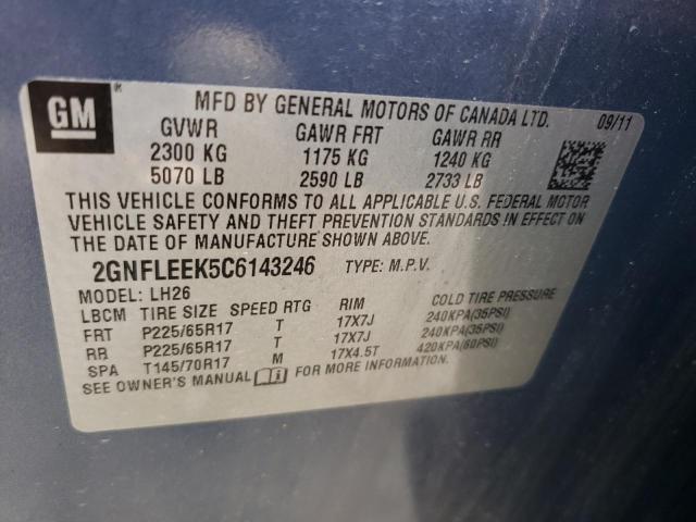 Photo 14 from auction – 2012 CHEVROLET EQUINOX LT with VIN 2GNFLEEK5C6143246