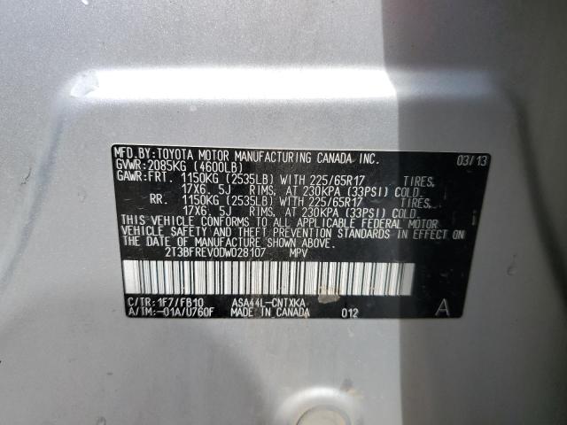 Photo 14 from auction – 2013 TOYOTA RAV4 LE with VIN 2T3BFREV0DW028107