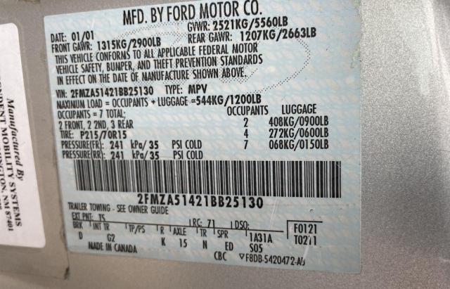Photo 10 from auction – 2001 FORD WINDSTAR L with VIN 2FMZA51421BB25130