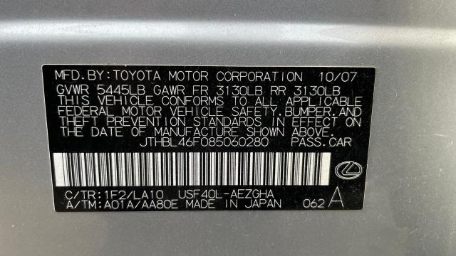 Photo 10 from auction – 2008 LEXUS LS 460 with VIN JTHBL46F085060280