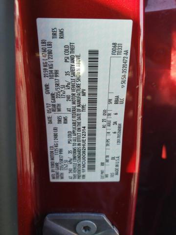 Photo 14 from auction – 2017 FORD ESCAPE SE with VIN 1FMCU0G92HUE12314