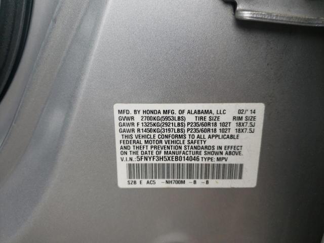 Photo 14 from auction – 2014 HONDA PILOT EXL with VIN 5FNYF3H5XEB014046