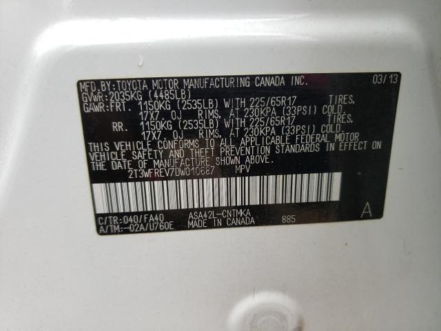 Photo 14 from auction – 2013 TOYOTA RAV4 XLE with VIN 2T3WFREV7DW010687