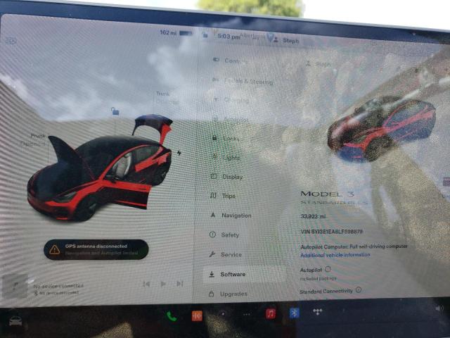 Photo 9 from auction – 2020 TESLA MODEL 3 with VIN 5YJ3E1EA6LF598879