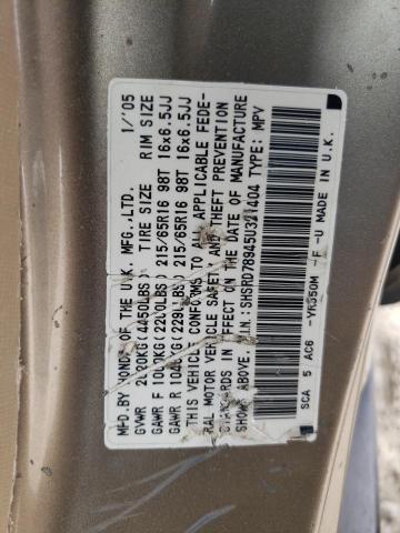 Photo 14 from auction – 2005 HONDA CR-V SE with VIN SHSRD78945U321404