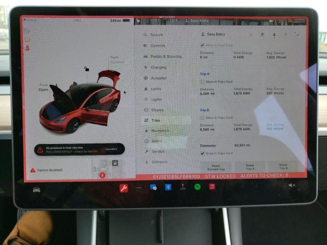 Photo 9 from auction – 2020 TESLA MODEL 3 with VIN 5YJ3E1EB5LF666100