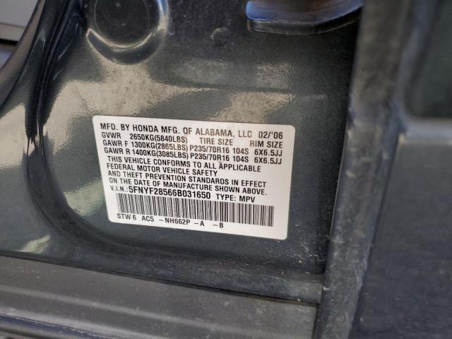 Photo 14 from auction – 2006 HONDA PILOT EX with VIN 5FNYF28566B031650