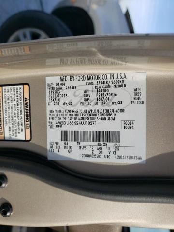 Photo 14 from auction – 2004 MERCURY MOUNTAINEE with VIN 4M2DU66K24UJ18271