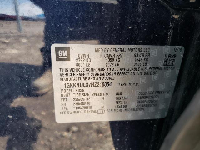 Photo 14 from auction – 2017 GMC ACADIA SLT with VIN 1GKKNULS7HZ210864