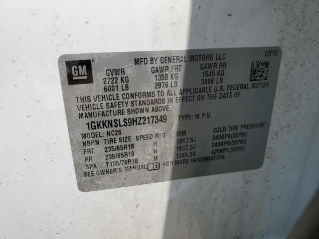 Photo 14 from auction – 2017 GMC ACADIA SLE with VIN 1GKKNSLS9HZ217349