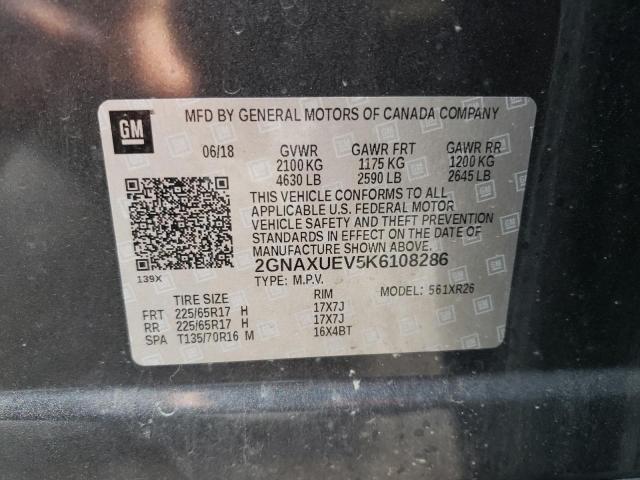 Photo 14 from auction – 2019 CHEVROLET EQUINOX LT with VIN 2GNAXUEV5K6108286