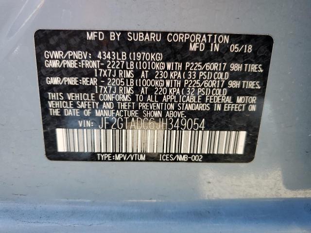 Photo 14 from auction – 2018 SUBARU CROSSTREK with VIN JF2GTADC6JH349054