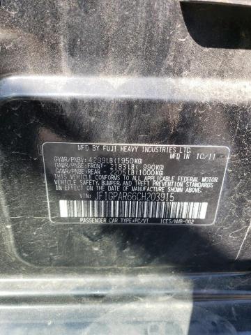 Photo 14 from auction – 2012 SUBARU IMPREZA SP with VIN JF1GPAR66CH203915