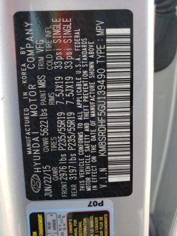 Photo 14 from auction – 2016 HYUNDAI SANTA FE S with VIN KM8SRDHF5GU139490