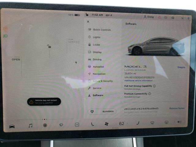 Photo 9 from auction – 2018 TESLA MODEL 3 with VIN 5YJ3E1EA3JF035379