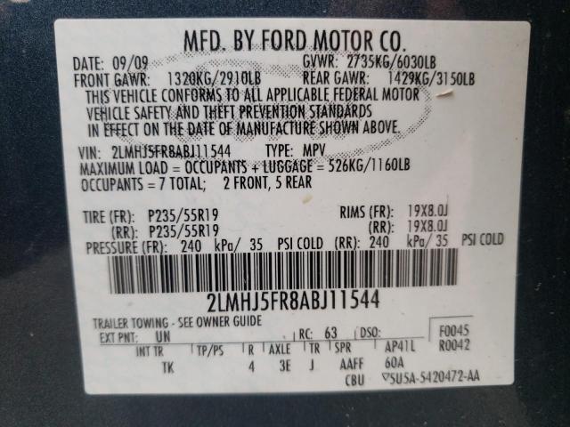 Photo 14 from auction – 2010 LINCOLN MKT with VIN 2LMHJ5FR8ABJ11544