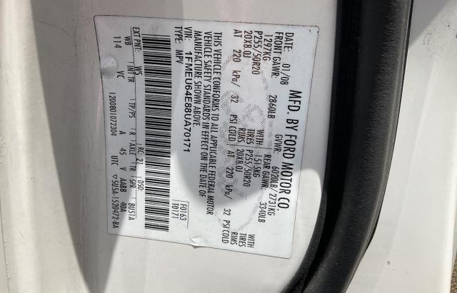 Photo 10 from auction – 2008 FORD EXPLORER E with VIN 1FMEU64E88UA70171