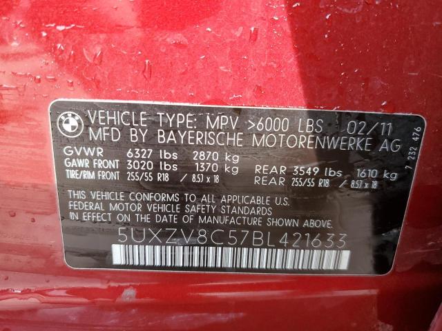 Photo 14 from auction – 2011 BMW X5 XDRIVE5 with VIN 5UXZV8C57BL421633