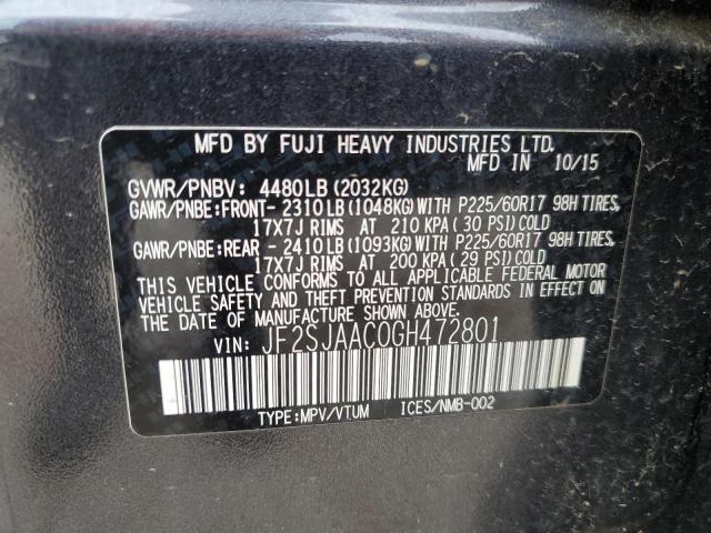 Photo 14 from auction – 2016 SUBARU FORESTER 2 with VIN JF2SJAAC0GH472801