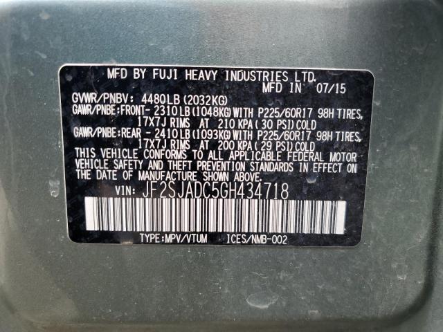 Photo 14 from auction – 2016 SUBARU FORESTER 2 with VIN JF2SJADC5GH434718