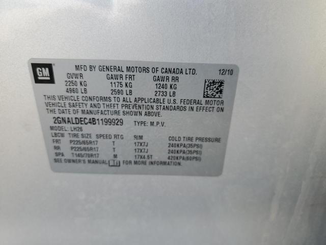 Photo 14 from auction – 2011 CHEVROLET EQUINOX LT with VIN 2GNALDEC4B1199929