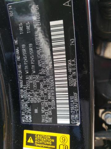 Photo 14 from auction – 2015 TOYOTA HIGHLANDER with VIN 5TDDKRFH1FS100417