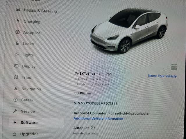 Photo 9 from auction – 2021 TESLA MODEL Y with VIN 5YJYGDEE9MF071845