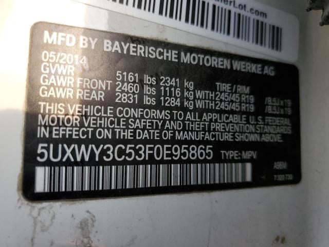 Photo 14 from auction – 2015 BMW X3 XDRIVE2 with VIN 5UXWY3C53F0E95865