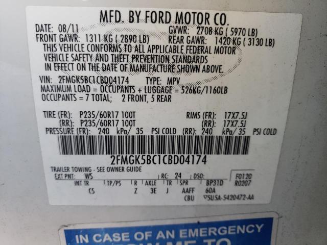 Photo 14 from auction – 2012 FORD FLEX SE with VIN 2FMGK5BC1CBD04174