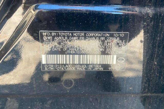 Photo 10 from auction – 2011 LEXUS ES 350 with VIN JTHBK1EG8B2422652