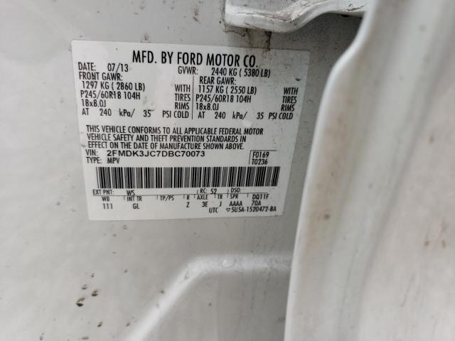 Photo 14 from auction – 2013 FORD EDGE SEL with VIN 2FMDK3JC7DBC70073