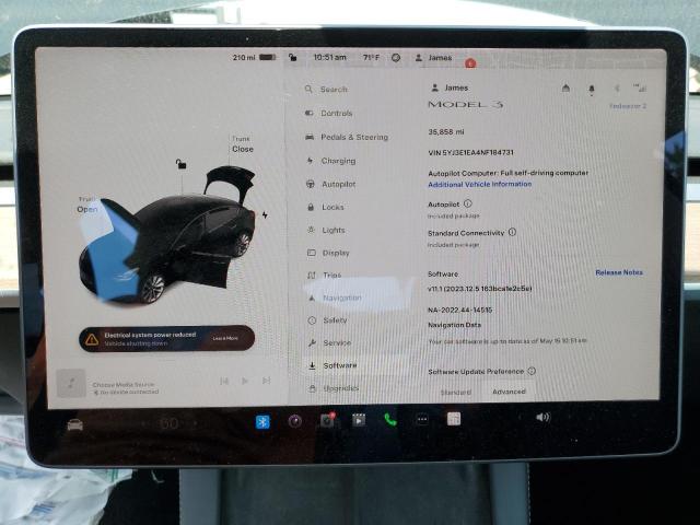 Photo 9 from auction – 2022 TESLA MODEL 3 with VIN 5YJ3E1EA4NF184731