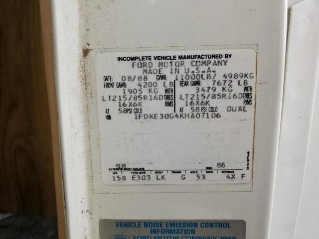 Photo 10 from auction – 1989 WINNEBAGO ITASCA with VIN 1FDKE30G4KHA07106