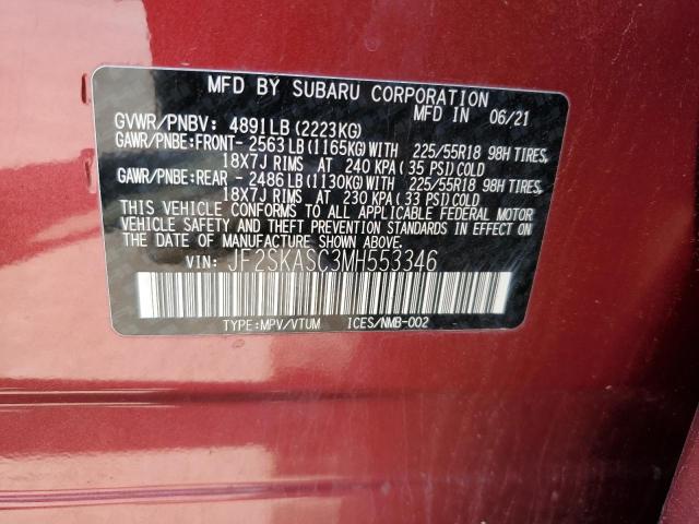 Photo 14 from auction – 2021 SUBARU FORESTER L with VIN JF2SKASC3MH553346