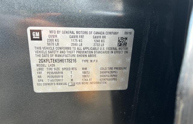 Photo 10 from auction – 2017 GMC TERRAIN SL with VIN 2GKFLTEK5H6178216