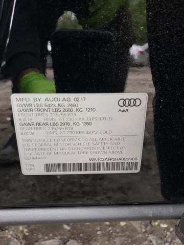Photo 14 from auction – 2017 AUDI Q5 PREMIUM with VIN WA1C2AFP2HA099986