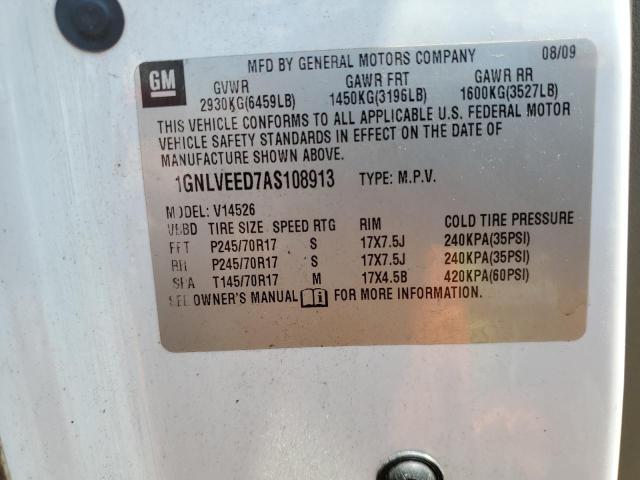Photo 14 from auction – 2010 CHEVROLET TRAVERSE L with VIN 1GNLVEED7AS108913