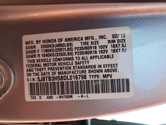 Photo 14 from auction – 2013 ACURA RDX TECHNO with VIN 5J8TB3H58DL016798